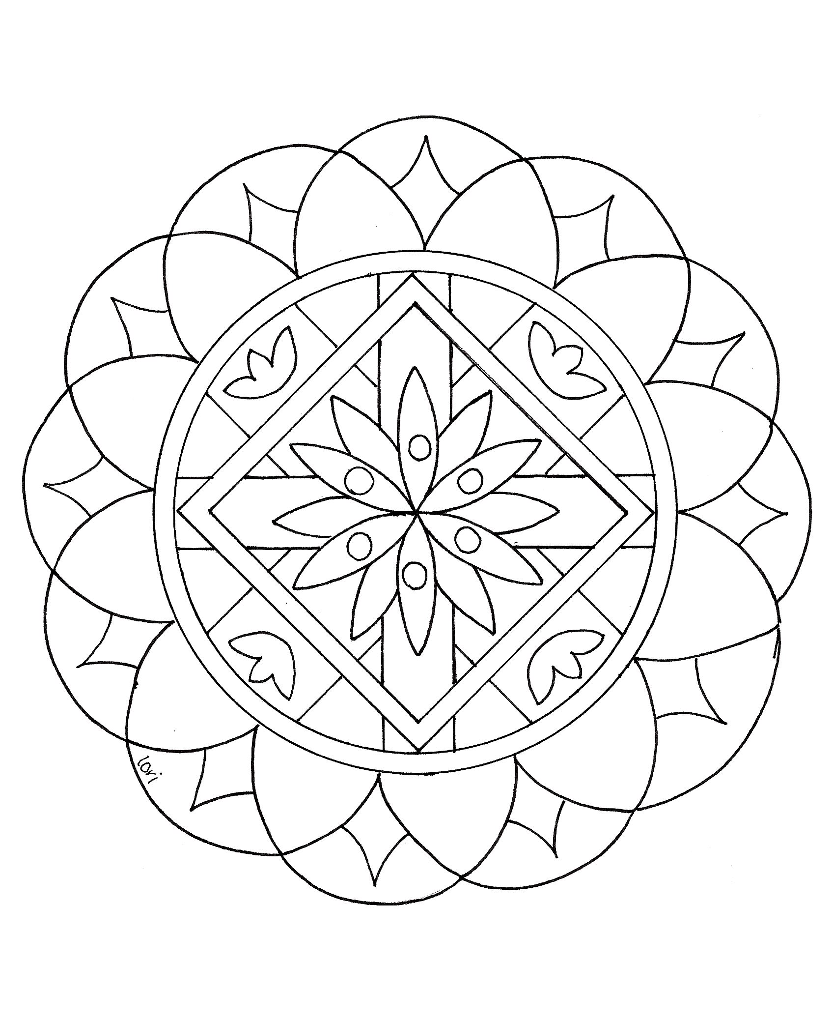Simple mandala drawing, looking like a big flower